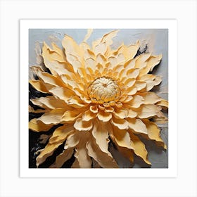 Large yellow dahlia flower Art Print