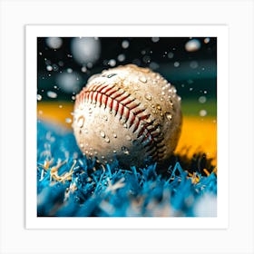 Baseball In The Rain 1 Art Print