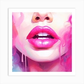 Girl With Pink Hair 1 Art Print