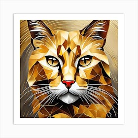 Geometric Cat Painting Art Print