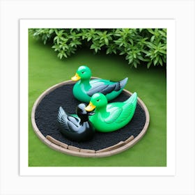 Patos Adorno De Jardin Art Print