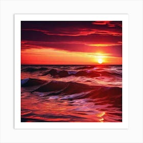 Sunset In The Ocean 10 Art Print