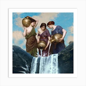 Magic Waterfall Square Art Print