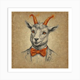 Goat In A Suit 6 Art Print