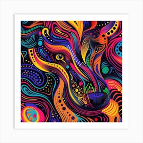 Psychedelic Dog Art Print