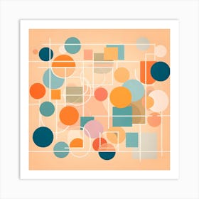 Abstract Circles pastel colour shapes Art Print