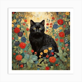 Cat In The Garden Art Print