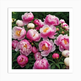 Mass Plantings Of Peonies 1 Art Print