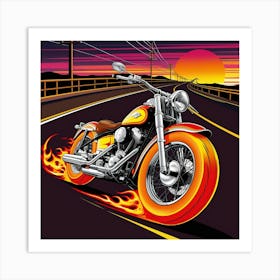 Motorcycle On The Road Art Print