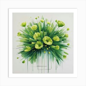 Green Poppies Art Print