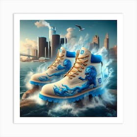 Detroit Lions Timberlands Art Print