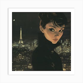 Audrey Hepburn Wears A Black Coat Art Print