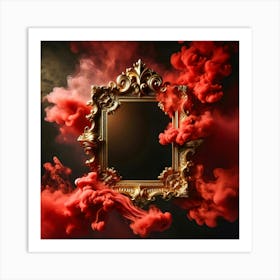 Frame With Red Smoke Art Print