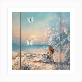 Butterfly On The Beach 10 Art Print