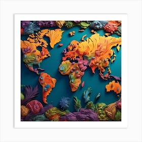 World Map 3 Art Print