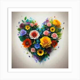 Heart Of Flowers 7 Art Print