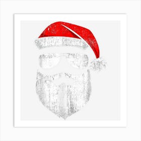 Mens Funny Santa Claus Face Sunglasses With Hat Beard Christmas 1 Art Print