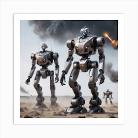 Robots In The Desert 2 Art Print