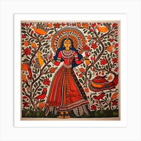 Indian Painting Madhubani Painting Indian Traditional Style 2 Art Print