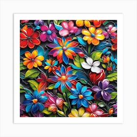 Colorful Flowers 12 Art Print