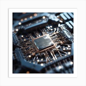 Close Up Of A Computer Chip 5 Art Print