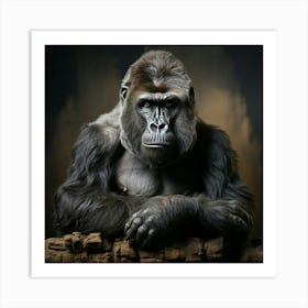 Portrait Of A Gorilla Art Print