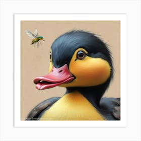 Duck With A Bee 1 Art Print