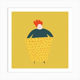 Woman In A Basket 1 Art Print