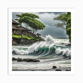 Wave Crashing On The Beach Art Print