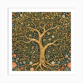 william morris Style Tree Of Life Art Print