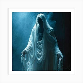 A Figure Shrouded In A Translucent Veil Embodying Both Spiritual Ethereal Energy And The Tangibilit 2 1 Art Print