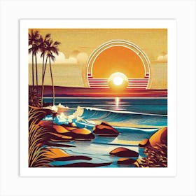 Sunset At The Beach 157 Art Print