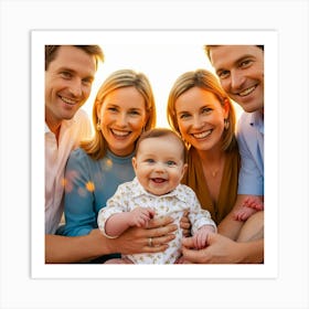 Baby S With Family Art Print