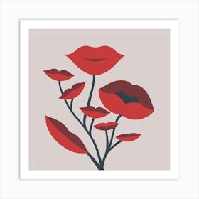 Kissing Lips Blossom Art Print