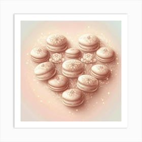 Macarons In A Heart Art Print