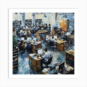 Office Workers 3 Art Print