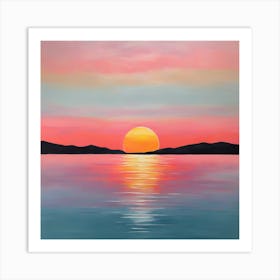 Sunset Over The Water Art Print