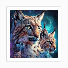 Celestial Lynx 1 Art Print