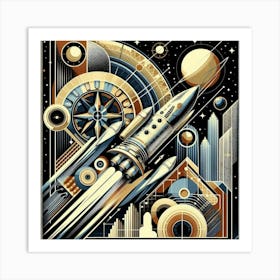 Space Rocket Art Print