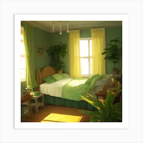 Green Bedroom 1 Art Print