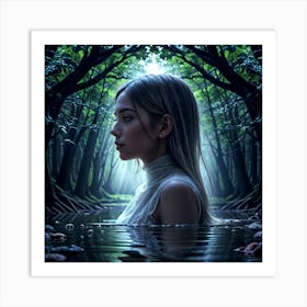 Girl In The Forest Art Print