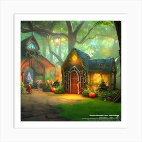 Fairytale House In The Forest Art Print