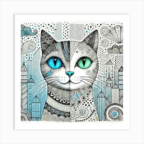 Sootwhisper City Cat Art Print