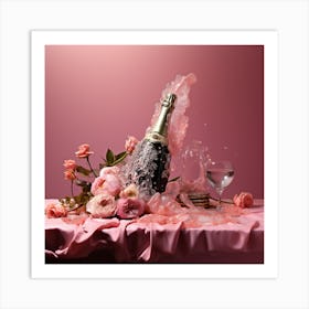 Champagne Splash Art Print