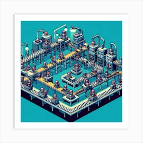 8-bit robot factory 1 Art Print