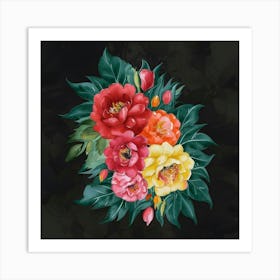 A Stunning Watercolor Painting Of Vibrant Flower (1) (1) Art Print