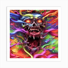 Splatter Skull Art Print