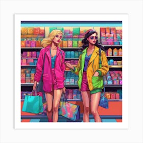 Two Girls In A Store Art Print