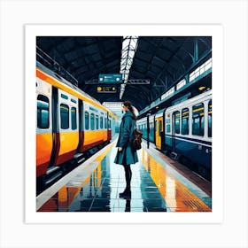 Train Station Art Print