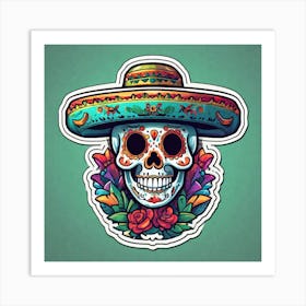 Day Of The Dead Skull 45 Art Print